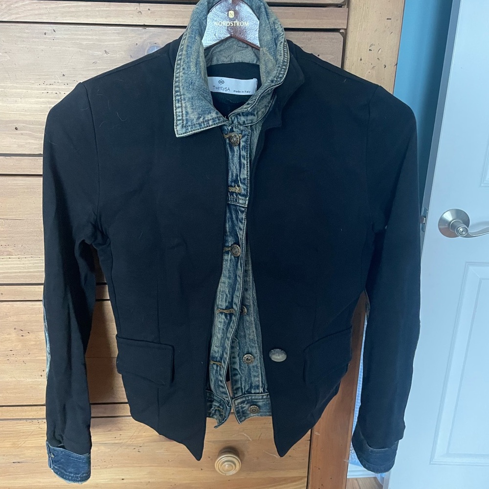 Twenty Black and Denim Layered Jacket